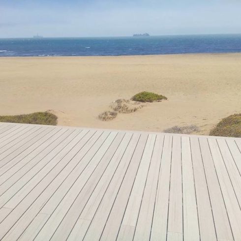 Moistureshield composite deck installed with EasyClips