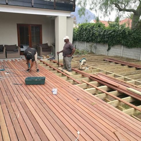 Contractors install decking with EasyClips