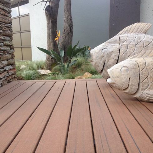 Moistureshield composite deck installed with EasyClips