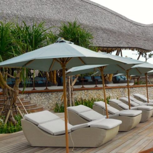 Reclaimed wood used for decking with EasyClips at Padang Padang in Bali