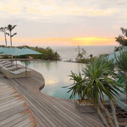 Reclaimed wood used for decking with EasyClips at Padang Padang in Bali