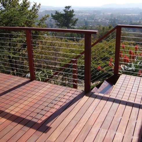Hardwood deck installed with EasyClips
