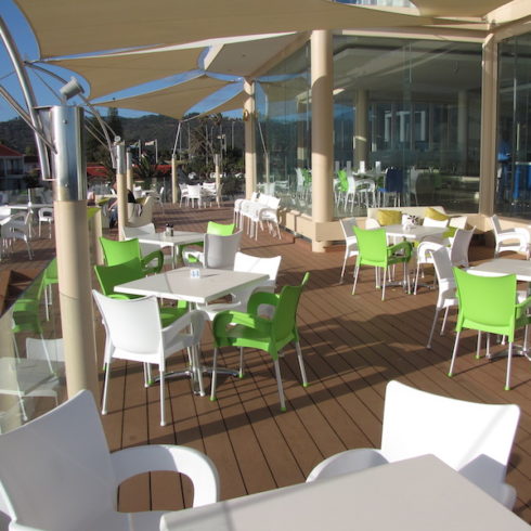 Moistureshield composite deck installed with EasyClips